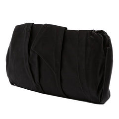 Pleated Satin Frame Clutch Black - Lab Luxury Resale