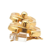 Gold Plated CC Turn Lock Clip on Earrings Gold - Lab Luxury Resale