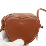 Micro Leather Heart Crossbody Brown - Lab Luxury Resale