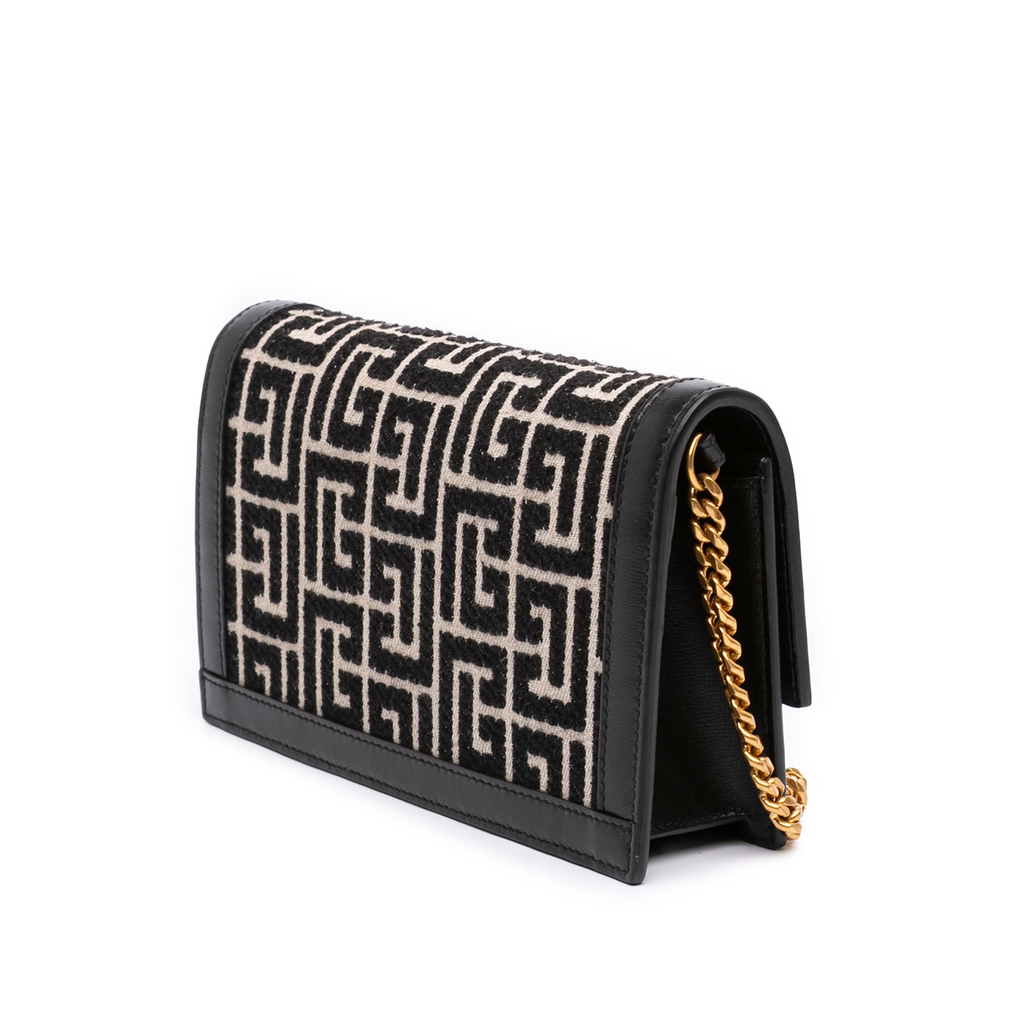 Mini Leather Trimmed Monogram Jacquard 1945 Heritage Crossbody Black - Lab Luxury Resale