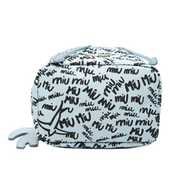 Printed Canvas Drawstring Pouch Blue - Lab Luxury Resale