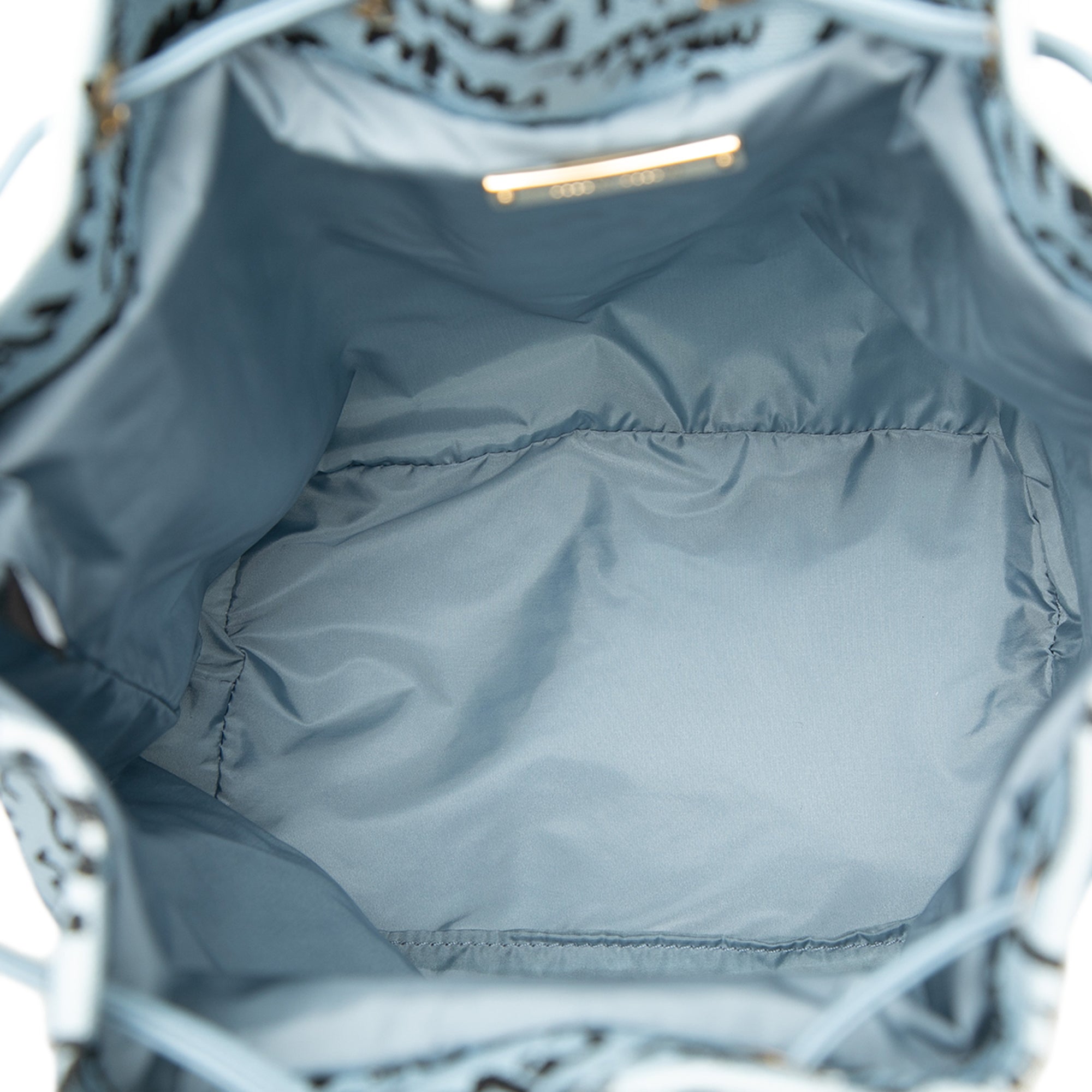 Printed Canvas Drawstring Pouch Blue - Lab Luxury Resale