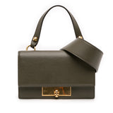 Mini Leather Skull Lock Top Handle Bag Green - Lab Luxury Resale