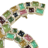 Gold Plated Enamel CC Brooch Gold - Lab Luxury Resale