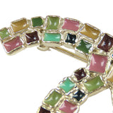 Gold Plated Enamel CC Brooch Gold - Lab Luxury Resale