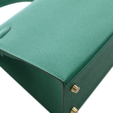 Epsom Kelly II Sellier 25 Green - Lab Luxury Resale