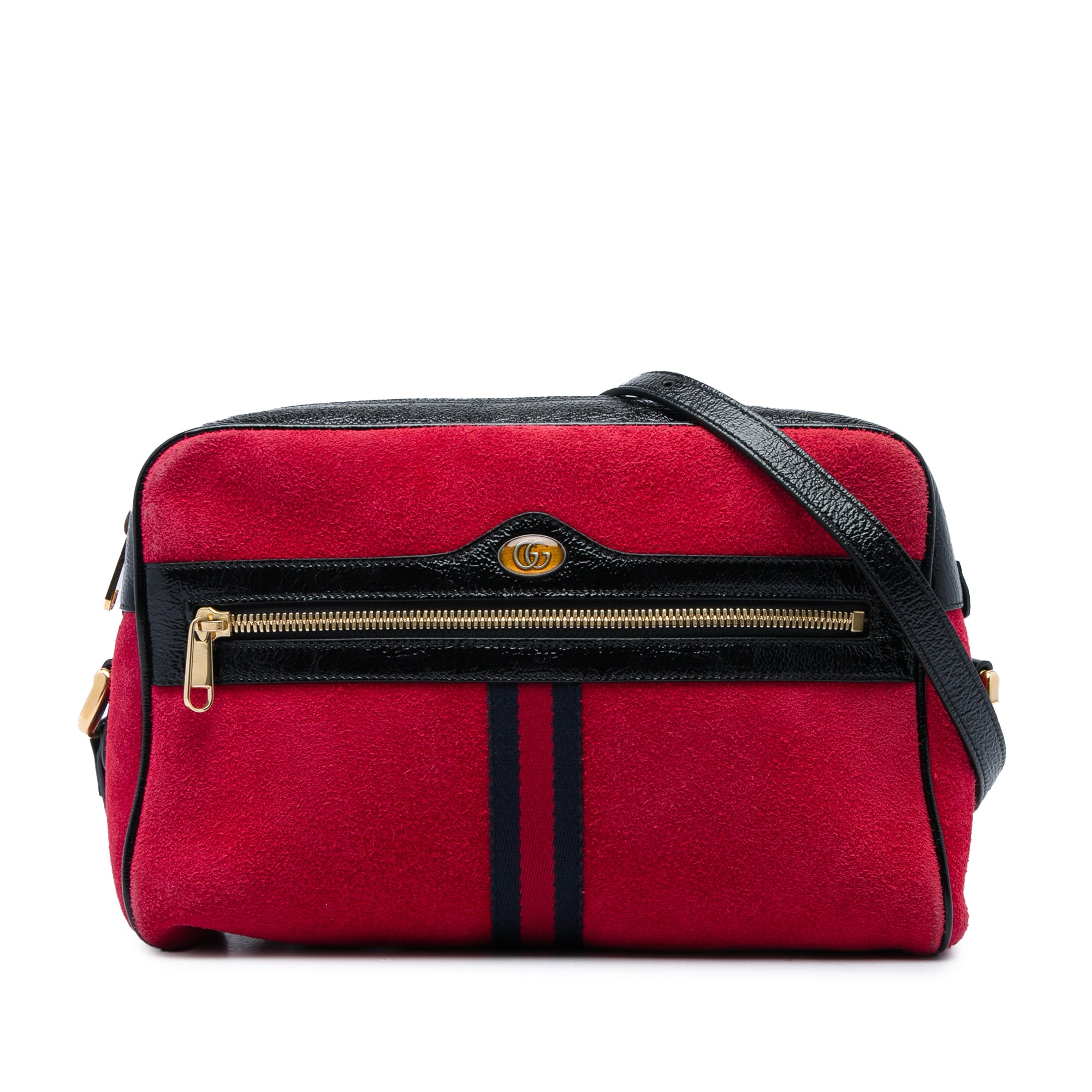 Suede Web Ophidia Crossbody Red - Lab Luxury Resale