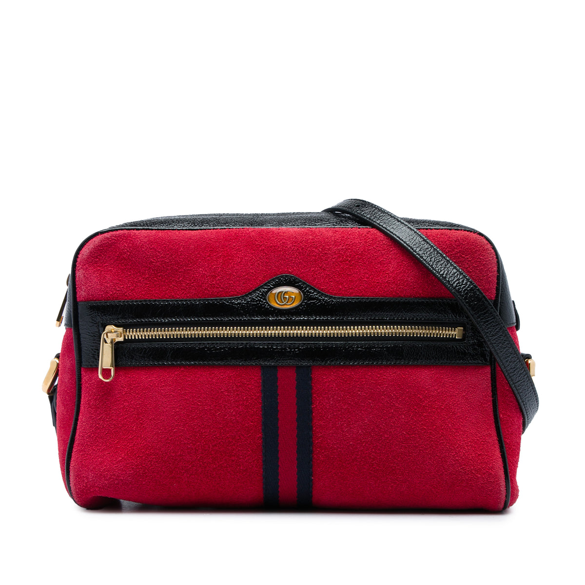 Suede Web Ophidia Crossbody Red - Lab Luxury Resale
