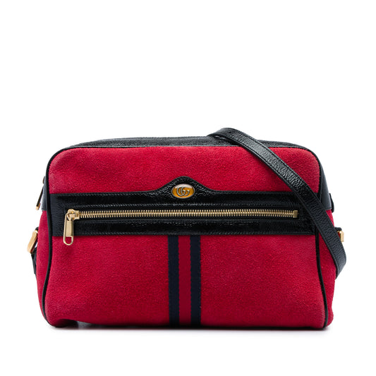 Suede Web Ophidia Crossbody Red - Lab Luxury Resale