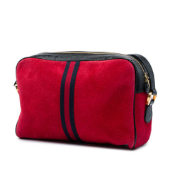 Suede Web Ophidia Crossbody Red - Lab Luxury Resale