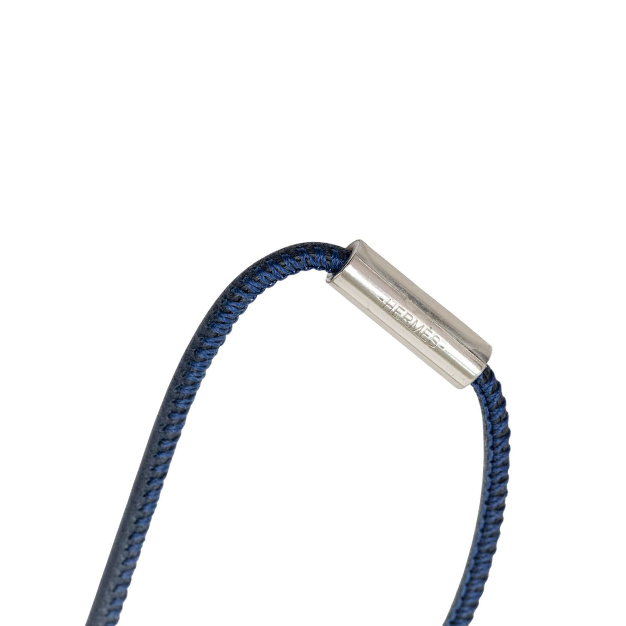 Buffalo Horn H Equipe Pendant Necklace Blue - Lab Luxury Resale