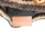 Small Triomphe Raffia Drawstring Bucket Bag Brown - Lab Luxury Resale