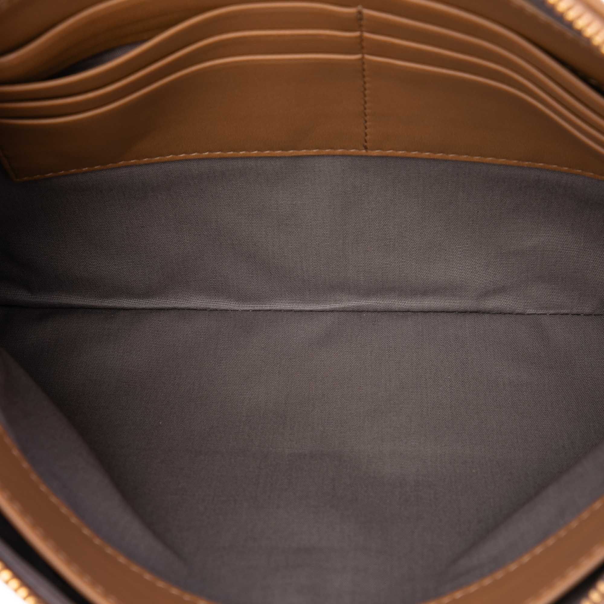 Bicolor Nappa Intrecciato Clutch Brown - Lab Luxury Resale