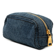 Denim Cosmetic Pouch Blue - Lab Luxury Resale