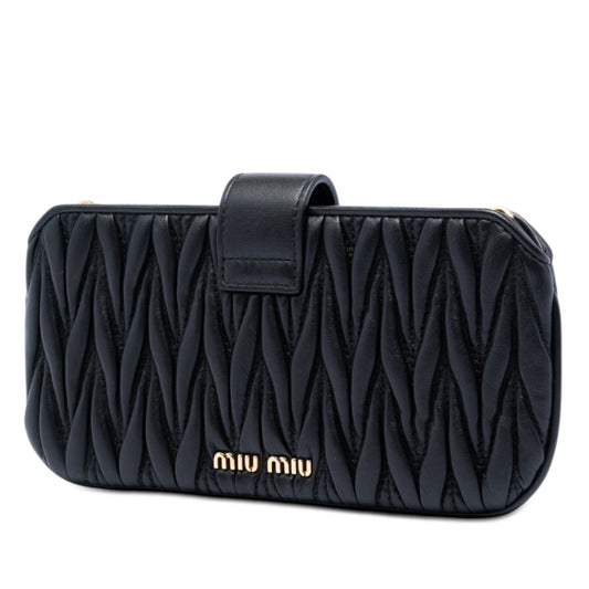 Matelasse Nappa Crystal Clutch on Chain Black - Lab Luxury Resale