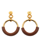 Gold Plated Barenia Loop Earrings Gold - Lab Luxury Resale