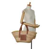 Large Raffia Basket Tote Bag Brown - Lab Luxury Resale
