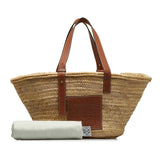 Large Raffia Basket Tote Bag Brown - Lab Luxury Resale