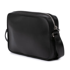 Smooth Calfskin Logo Messenger Bag Black - Lab Luxury Resale