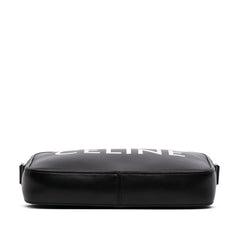 Smooth Calfskin Logo Messenger Bag Black - Lab Luxury Resale