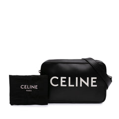 Smooth Calfskin Logo Messenger Bag Black - Lab Luxury Resale