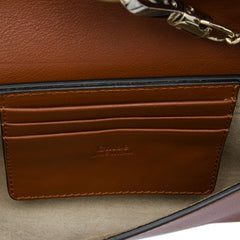 Mini Calfskin and Suede Faye Chain Crossbody Brown - Lab Luxury Resale