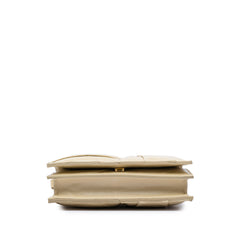 Mini Calfskin Intrecciato Pleated Cassette Crossbody Beige - Lab Luxury Resale