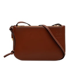 Leather Gate Double Zip Pouch Brown - Lab Luxury Resale