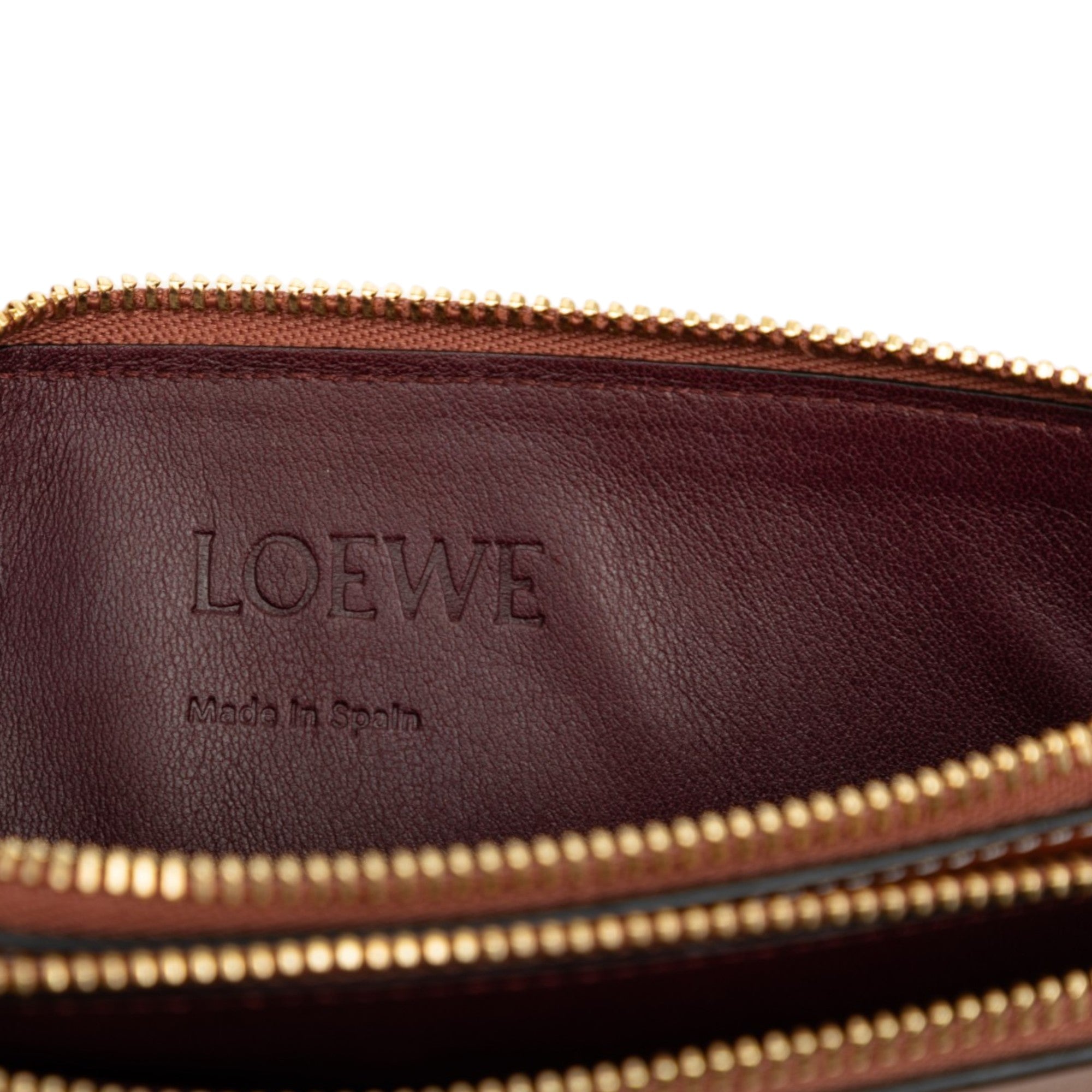 Leather Gate Double Zip Pouch Brown - Lab Luxury Resale