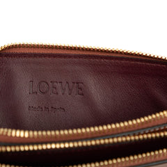 Leather Gate Double Zip Pouch Brown - Lab Luxury Resale