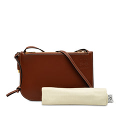 Leather Gate Double Zip Pouch Brown - Lab Luxury Resale