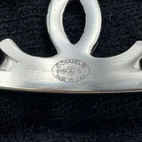 Silver Plated Cutout Logo Cuff Bracelet Silver - Lab Luxury Resale