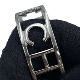 Silver Plated Cutout Logo Cuff Bracelet Silver - Lab Luxury Resale