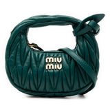Miu Miu Micro Nappa Matelasse Wander Bag Green