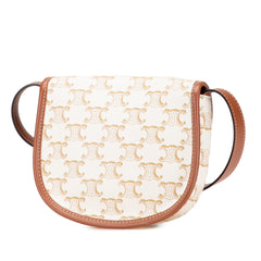 Mini Triomphe Coated Canvas Besace Crossbody Brown - Lab Luxury Resale