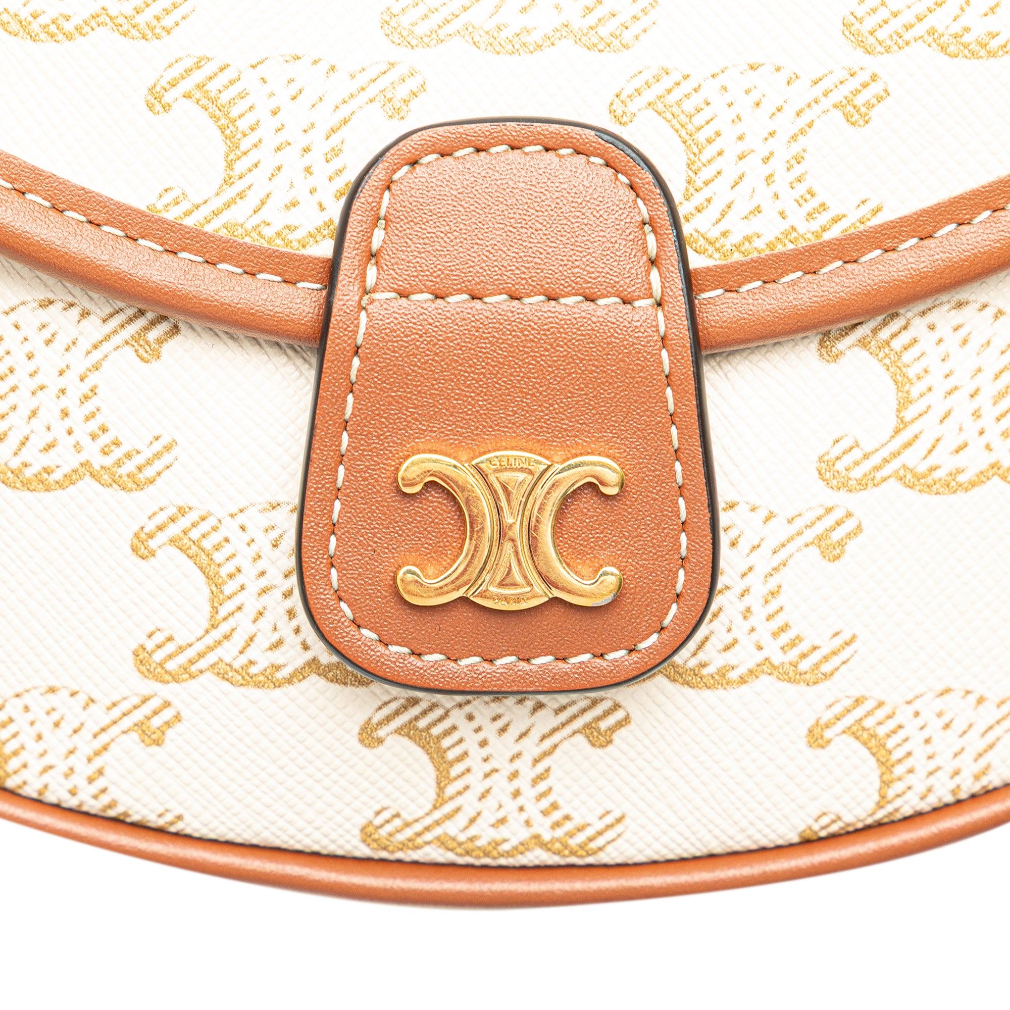Mini Triomphe Coated Canvas Besace Crossbody Brown - Lab Luxury Resale