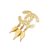 CC Gold Plated Fretwork Fringe Brooch Gold - Lab Luxury Resale