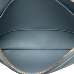 Dior Medium Calfskin Cannage Caro Daily Pouch in blue with signature quilted pattern and gold-tone hardware.