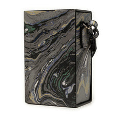 Smooth Calfskin Marble Print Vertical Box Crossbody Gray - Lab Luxury Resale