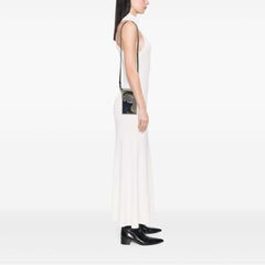 Smooth Calfskin Marble Print Vertical Box Crossbody Gray - Lab Luxury Resale
