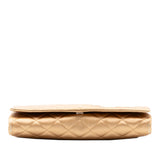 Quilted Satin Crystal Chain Clutch Gold - Lab Luxury Resale
