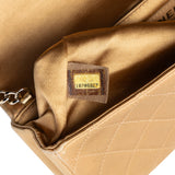 Quilted Satin Crystal Chain Clutch Gold - Lab Luxury Resale