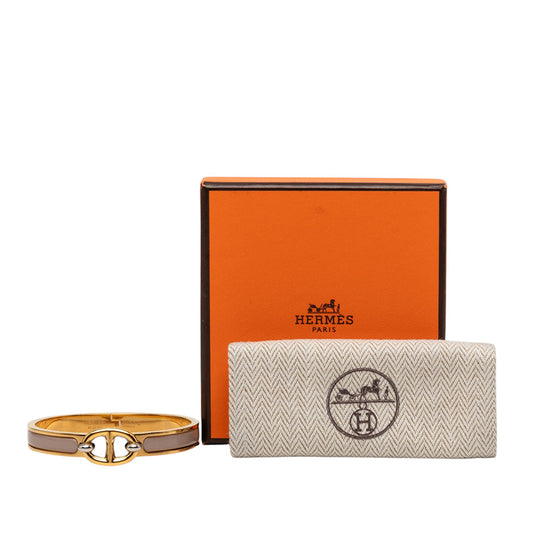 Mini Enamel Clic Chaine d Ancre Bracelet PM Brown - Lab Luxury Resale