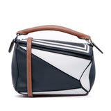 Mini Tricolor Calfskin Sailor Puzzle Satchel Blue - Lab Luxury Resale