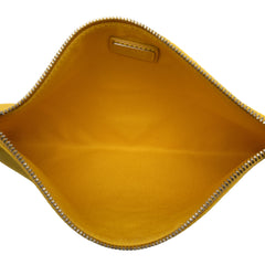 Embossed Logo Canvas Wristlet Clutch Yellow - Lab Luxury Resale