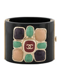 Pre-Owned Chanel Vintage Black Gripoix Maltese Cross Cuff bracelet - LAB