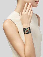 Pre-Owned Chanel Vintage Black Gripoix Maltese Cross Cuff bracelet