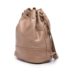 Crinkled Calfskin Bucket Bag Beige - Lab Luxury Resale
