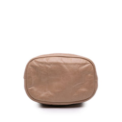 Crinkled Calfskin Bucket Bag Beige - Lab Luxury Resale