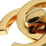 Gold Plated CC Turn Lock Clip on Earrings Gold - Lab Luxury Resale